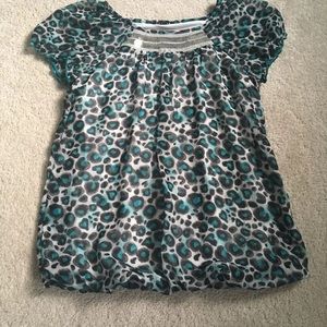 Girls aqua dotted shirt